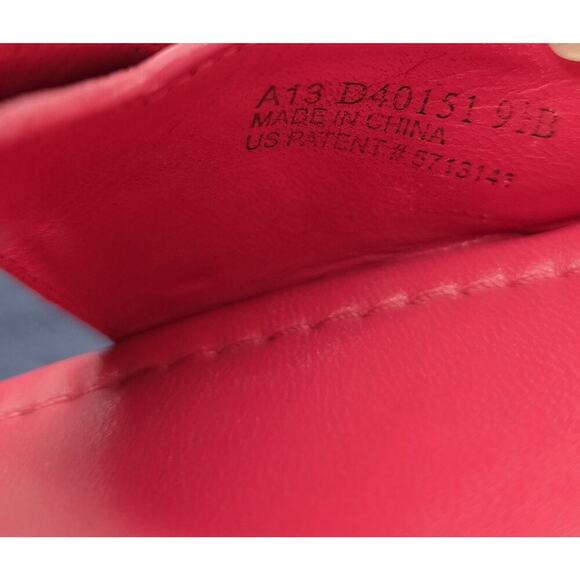 Cole Haan Paley Sz 9.5 Punch Pink Leather Snake Print Snakeskin Wedge Heels - Picture 9 of 10